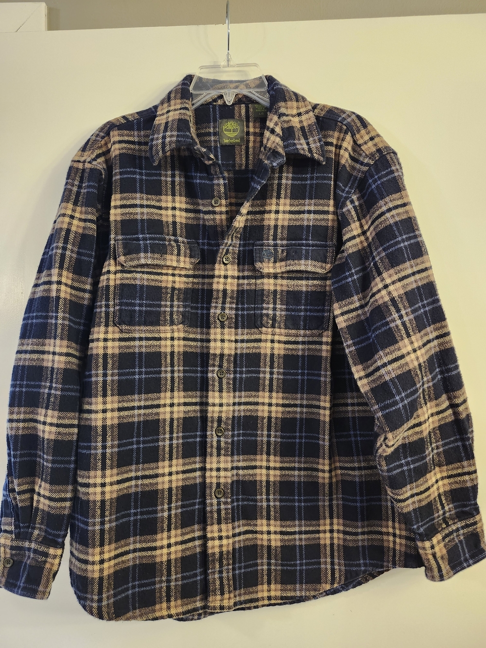 Timberland Navy & Tan Plaid Flannel Shirt/shaket